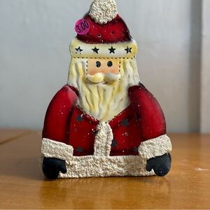 Vintage metal Santa Claus‎ hanging tea, light lantern